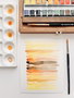 Van Gogh Set d'aquarelles en boîte en bois, 24 couleurs en demi-pastilles et 3 accessoires